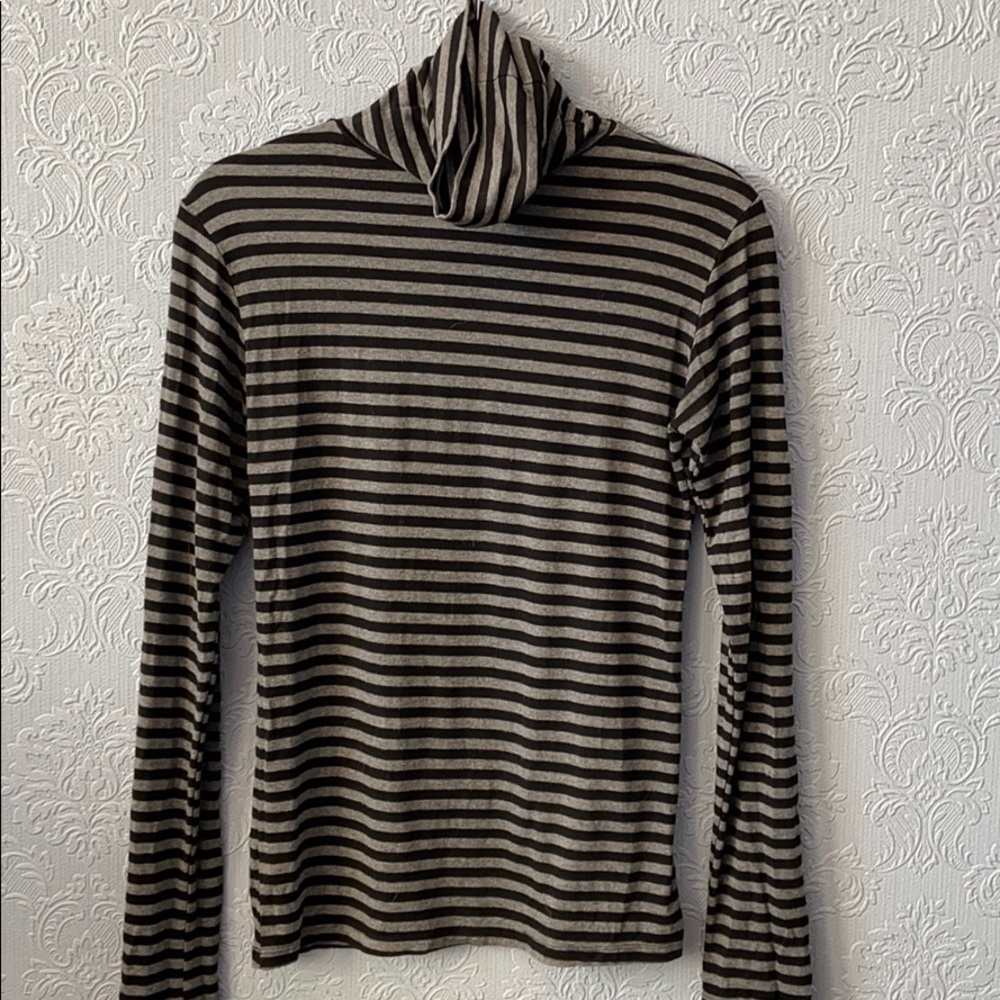 Fabrizio Gianni black and grey striped turtleneck